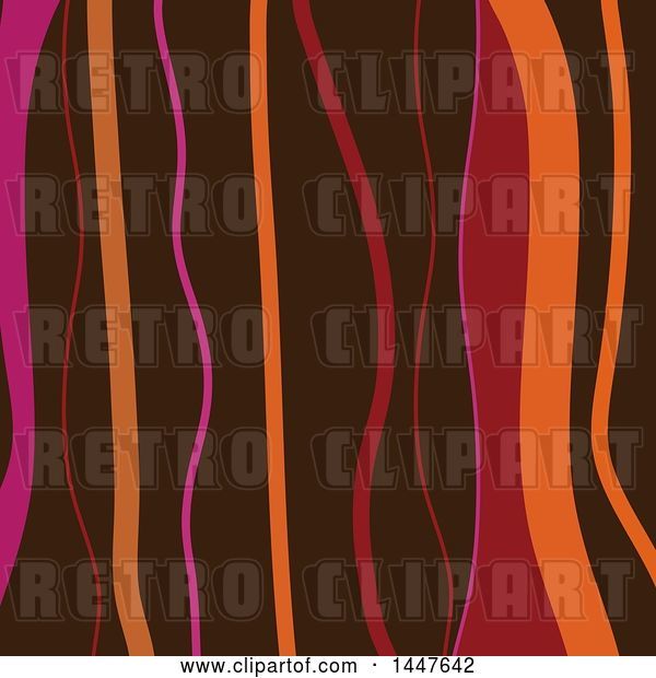 Vector Clip Art of Retro Background of Brown, Pink and Orange Waves