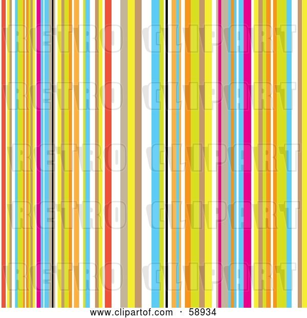 Vector Clip Art of Retro Background of Colorful Stripes