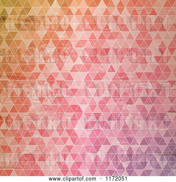 Vector Clip Art of Retro Background of Colorful Triangles