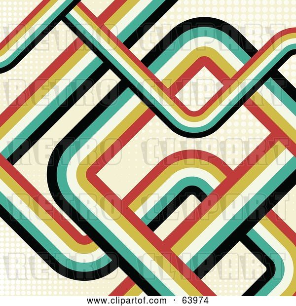 Vector Clip Art of Retro Background of Curves on Faint Grid Lines