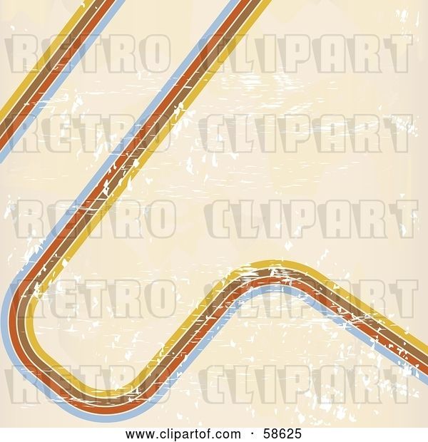 Vector Clip Art of Retro Background of Curving and Straight Lines with Grunge