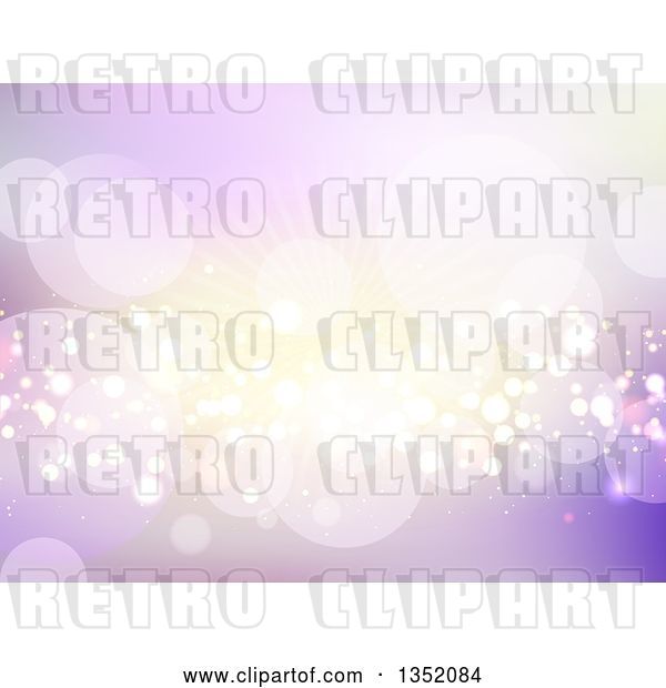 Vector Clip Art of Retro Background of Flares and Busts in Purple and Gold Tones