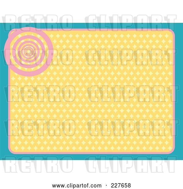 Vector Clip Art of Retro Background of Orange Diamonds Framed in Pink and Blue with a Tunnel