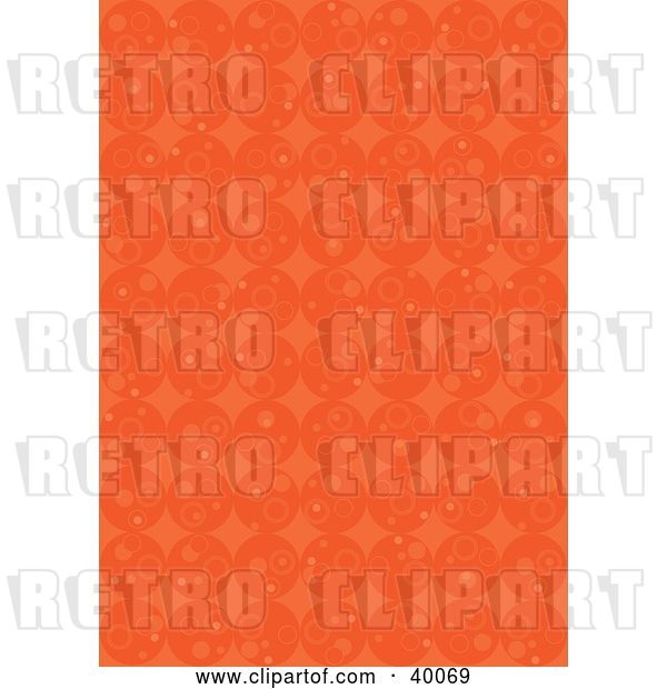 Vector Clip Art of Retro Background of Rows of Orange Circles