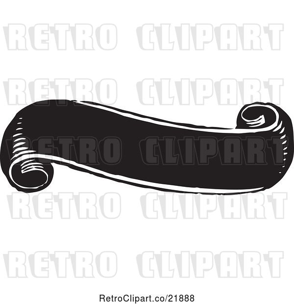 Vector Clip Art of Retro Banner with Curling Edges