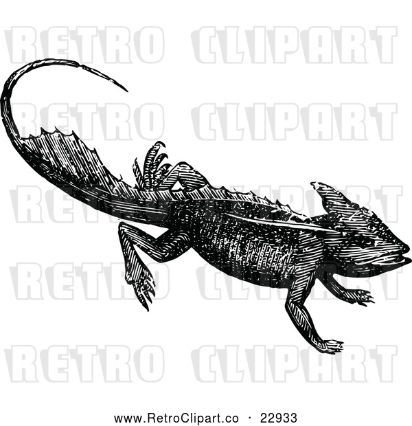 Vector Clip Art of Retro Basilisk Lizard