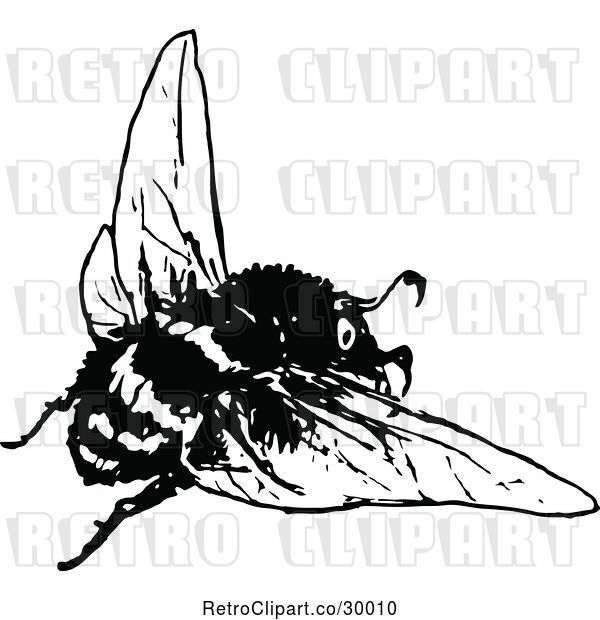 Vector Clip Art of Retro Bee 2