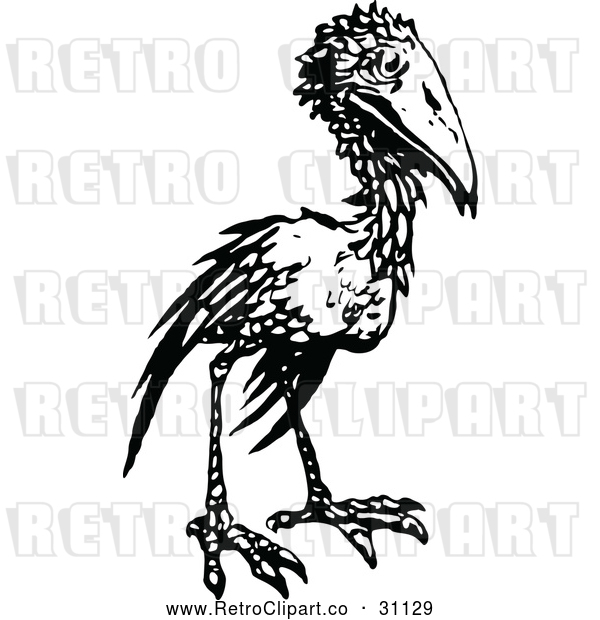 Vector Clip Art of Retro Bird