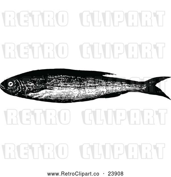 Vector Clip Art of Retro Bleak Fish