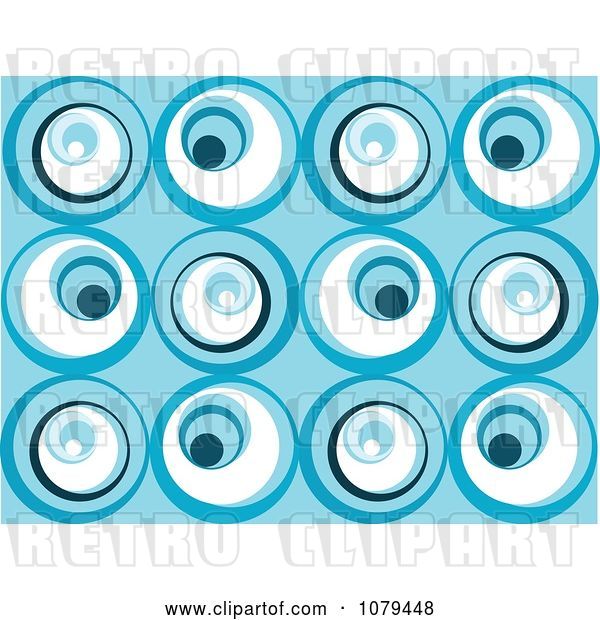Vector Clip Art of Retro Blue Circle Background
