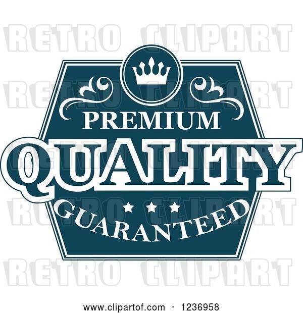 Vector Clip Art of Retro Blue Quality Label 5
