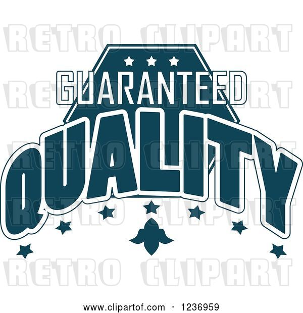 Vector Clip Art of Retro Blue Quality Label 6