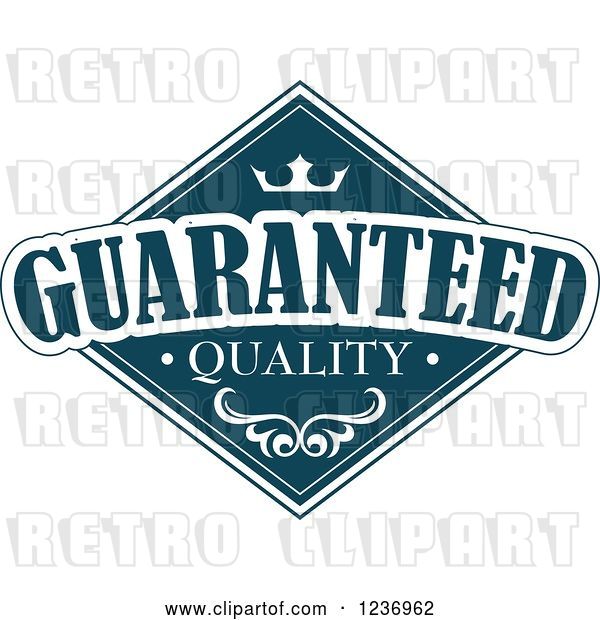 Vector Clip Art of Retro Blue Quality Label 9