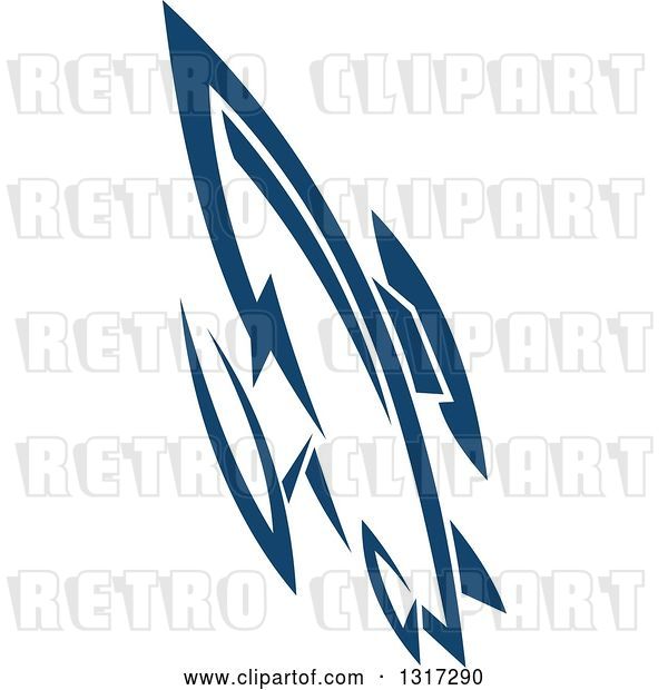 Vector Clip Art of Retro Blue Space Rocket 11
