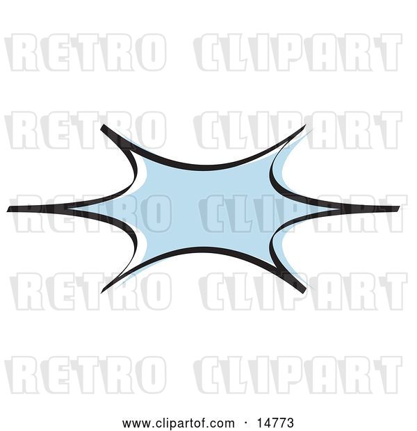 Vector Clip Art of Retro Blue Starburst with a Black Outline