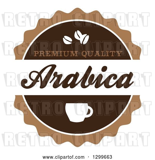 Vector Clip Art of Retro Brown and White Arabica Coffee Label