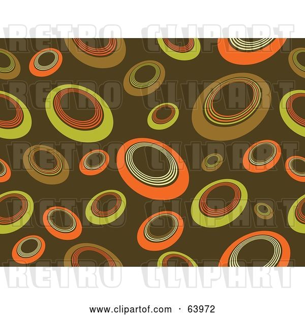 Vector Clip Art of Retro Brown Background of Yellow and Orange Circles