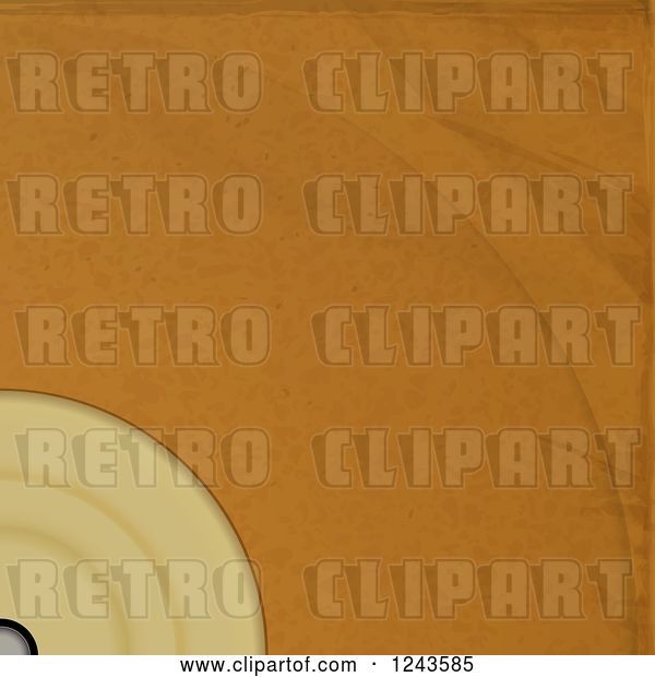 Vector Clip Art of Retro Brown Paper Vinyl Record Album Sleeve with Text Space