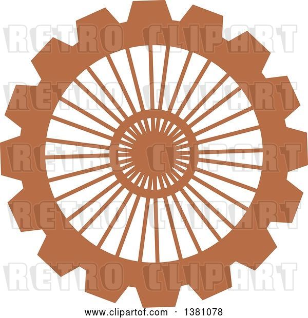 Vector Clip Art of Retro Brown Steampunk Gear Cog Wheel