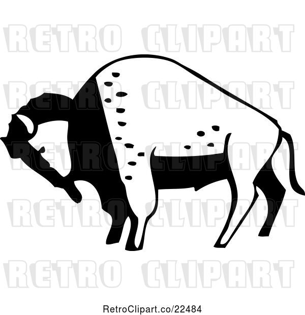 Vector Clip Art of Retro Buffalo