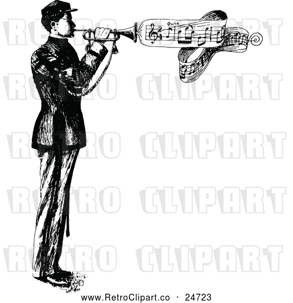 Vector Clip Art of Retro Bugler