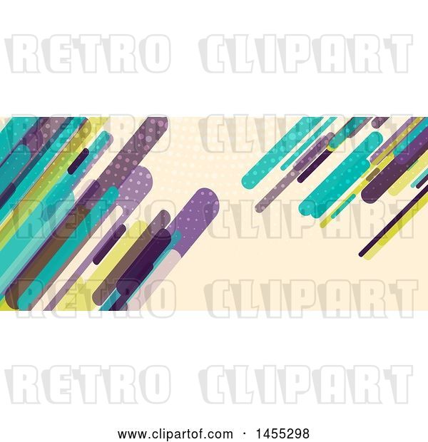 Vector Clip Art of Retro Business Facebook or Website Banner Design with Colorful Shards on Tan