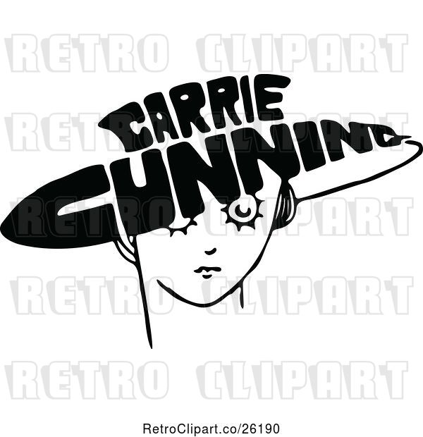 Vector Clip Art of Retro Carrie Cunning