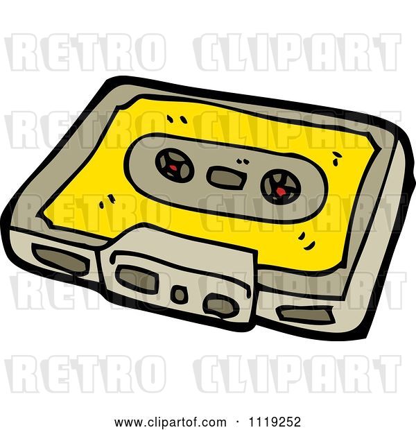 Vector Clip Art of Retro Cartoon Cassette Tape