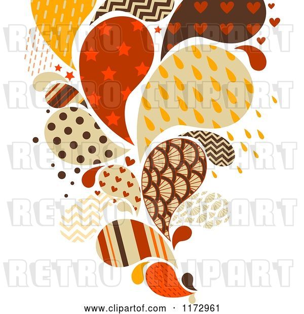 Vector Clip Art of Retro Cartoon Colored and Patterned Splash