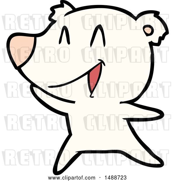 Vector Clip Art of Retro Cartoon Laughing Polar Bear Cartoon