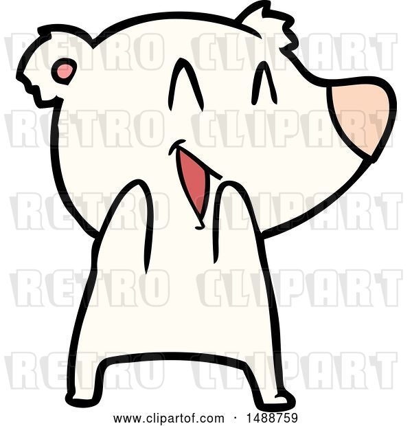Vector Clip Art of Retro Cartoon Laughing Polar Bear Cartoon