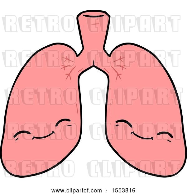 Vector Clip Art of Retro Cartoon Lungs