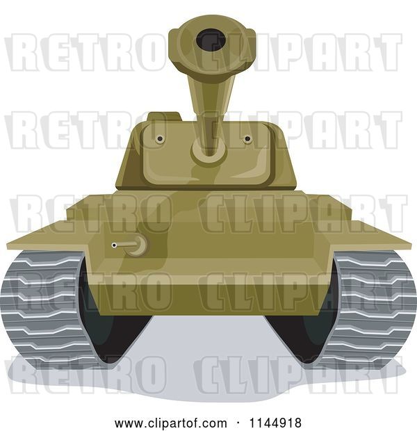 Vector Clip Art of Retro Cartoon Military Tank 2