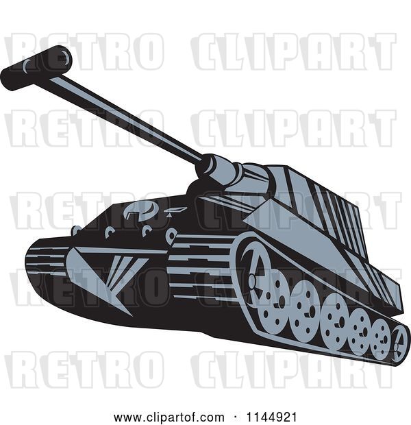 Vector Clip Art of Retro Cartoon Military Tank 5