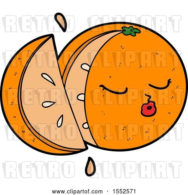 Vector Clip Art of Retro Cartoon Orange