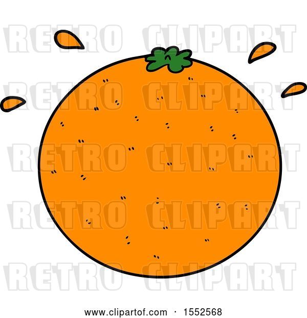 Vector Clip Art of Retro Cartoon Orange