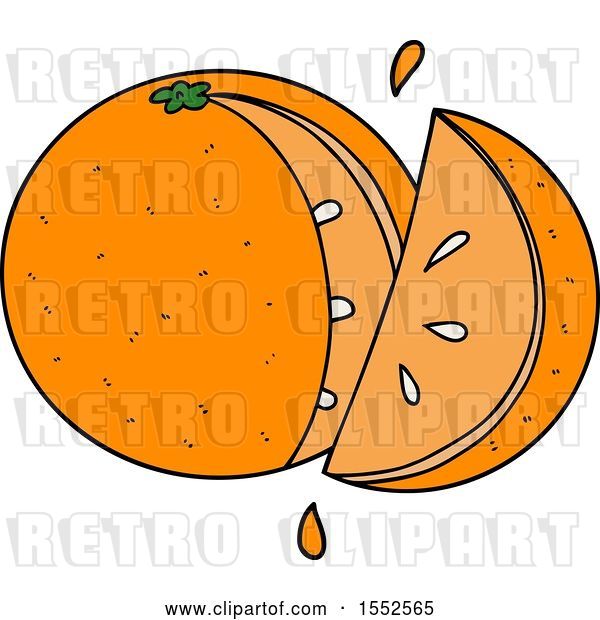 Vector Clip Art of Retro Cartoon Orange Slice