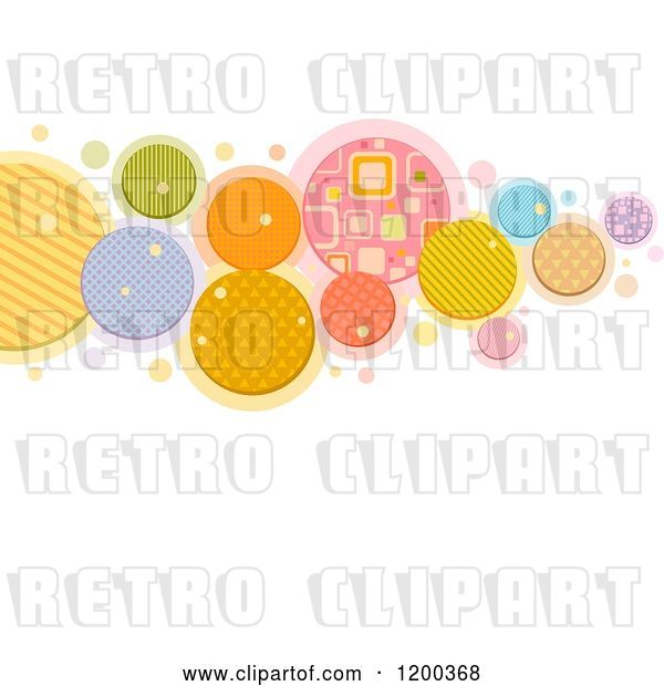 Vector Clip Art of Retro Cartoon Patterened Circle Background with Text Space