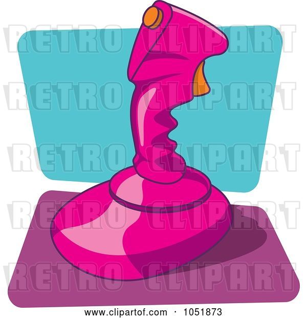 Vector Clip Art of Retro Cartoon Pink Video Game Joystick