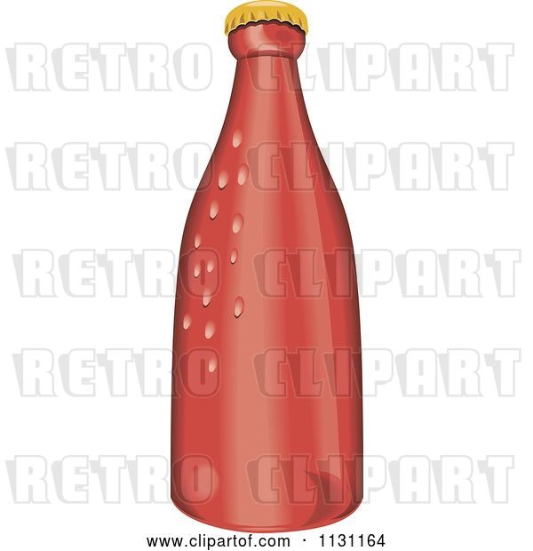 Vector Clip Art of Retro Cartoon Red Beer Bottle 2