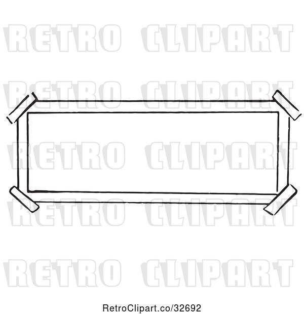 Vector Clip Art of Retro Cartoon Sign with Taped Corners