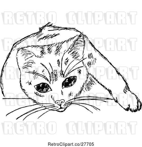 Vector Clip Art of Retro Cat 6