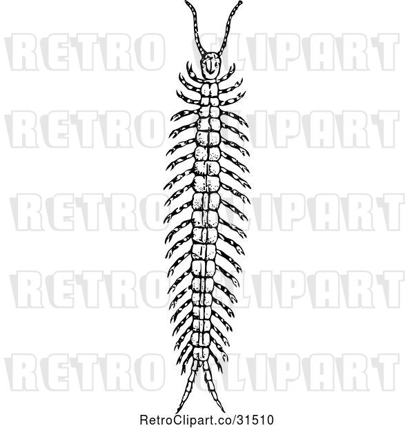 Vector Clip Art of Retro Centipede