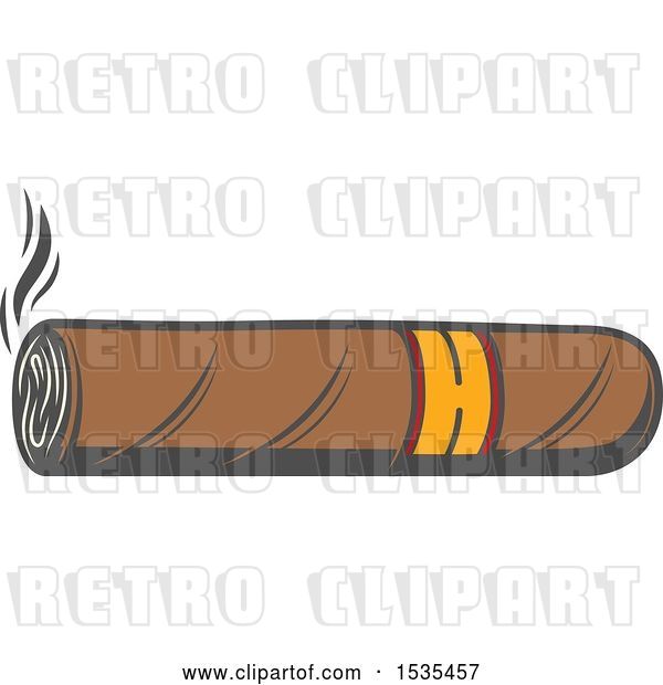 Vector Clip Art of Retro Cigar, in Style