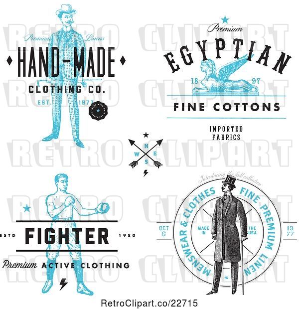 Vector Clip Art of Retro Clothing and Linen Labels with Sample Text 2