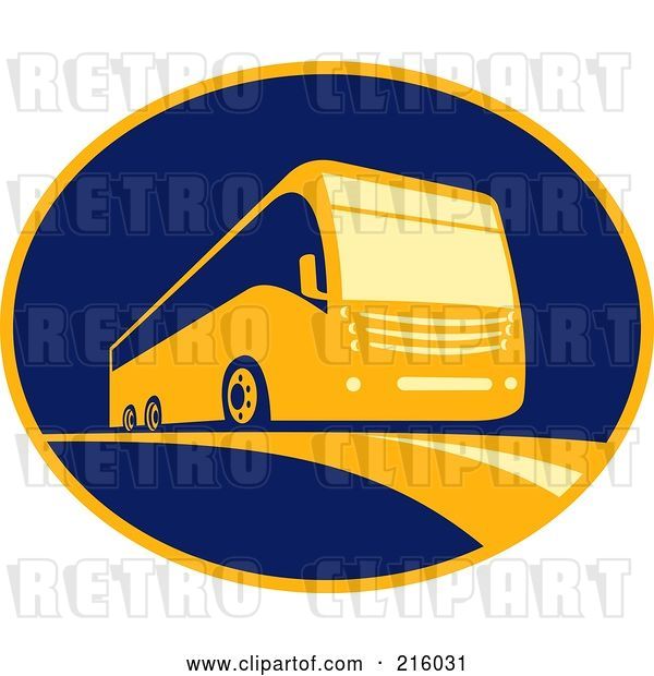 Vector Clip Art of Retro Coach Camper Logo