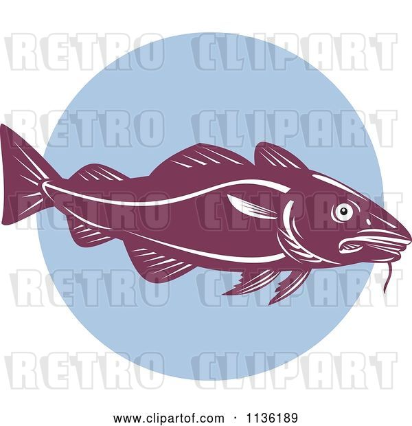 Vector Clip Art of Retro Cod Fish 3