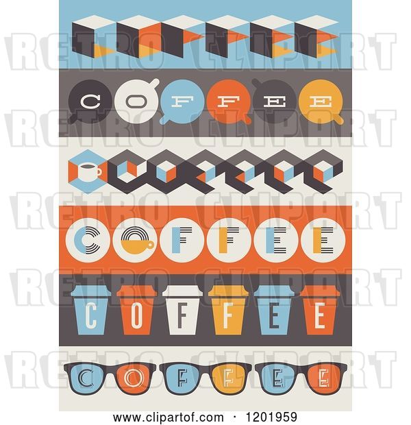 Vector Clip Art of Retro Coffee Borders