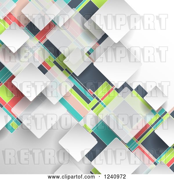 Vector Clip Art of Retro Colorful Geometric Background
