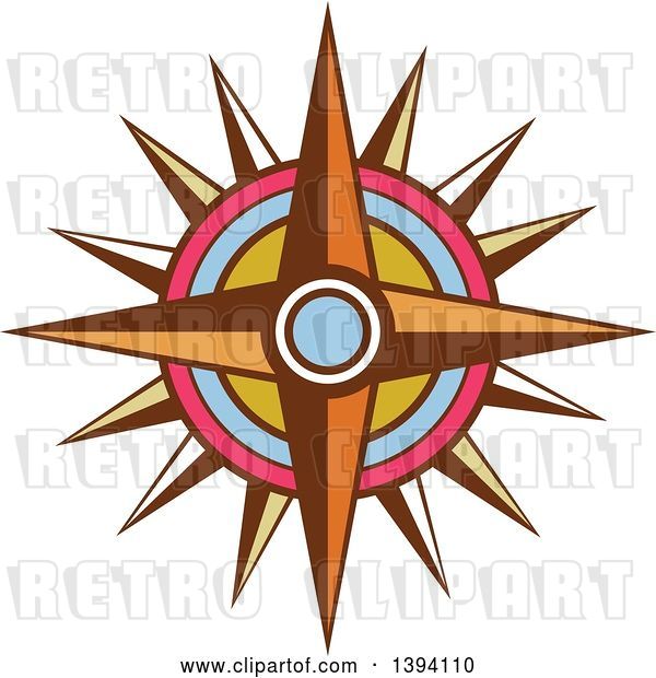 Vector Clip Art of Retro Compass Rose